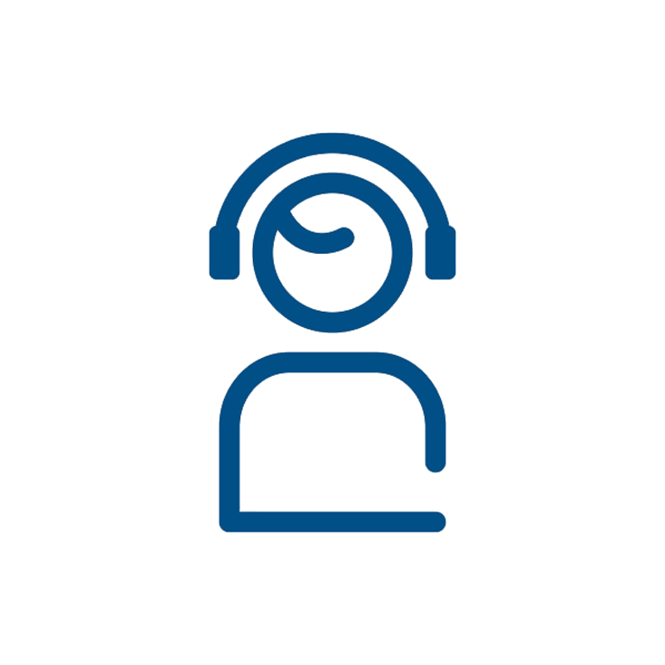 一个带耳机的简化人物，显得放松和专注。